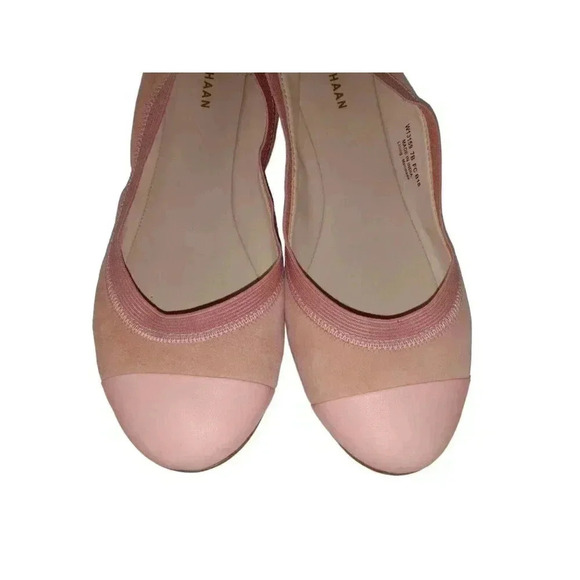 Cole Haan Elbridge Ballet Flat II Pink Salmon Leather w/ Cap Toe 7B - Picture 5 of 12